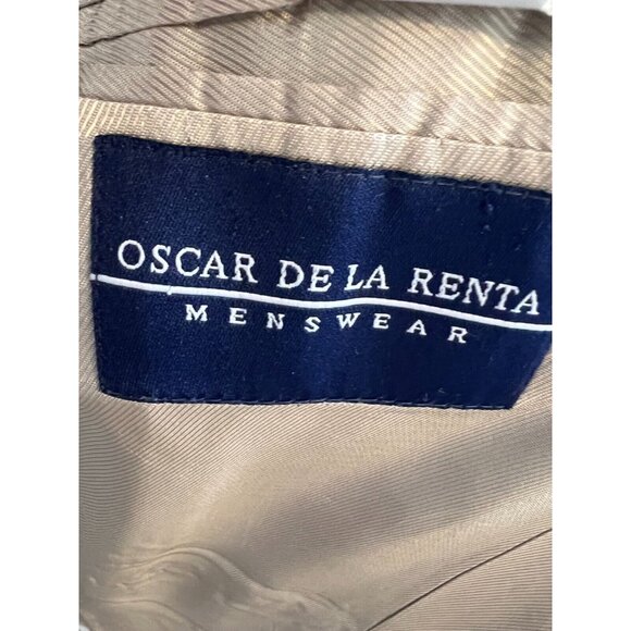 Oscar de la Renta Blazer Sport Coat 42R 42 Regular 100% Wool Lined Herringbone - Picture 4 of 12
